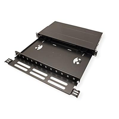 ROLINE 19 glasvezelbehuizing leeg, 1 HE, 12x SC simplex of LC duplex, zwart