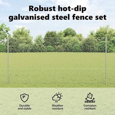 VidaXL Hek met paal zilver 1,2 x 25 m staal