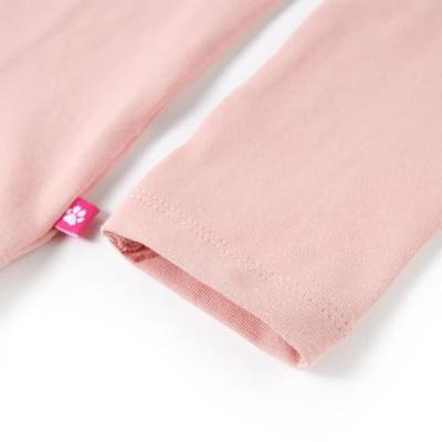 Kindershirt met lange mouwen pailletten kat 116 lichtroze