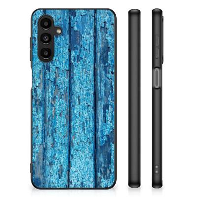 Samsung Galaxy A14 5G Houten Print Telefoonhoesje Wood Blue
