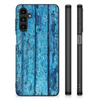 Samsung Galaxy A14 5G Houten Print Telefoonhoesje Wood Blue - thumbnail