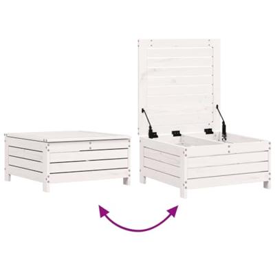 Tuinvoetenbank 62x63,5x32 cm massief grenenhout wit