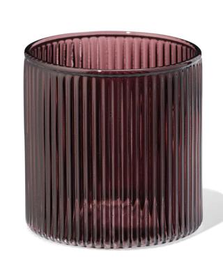 HEMA Glas voor geurkaars ⌀6.5x6.5cm ribbel aubergine (aubergine)