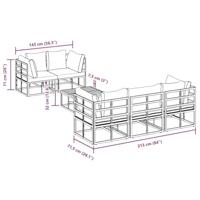 Tuinbankenset met kussen 6 pcs Zwart Staal - thumbnail