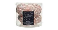 Dennenappel glas d5h7 cm poederroze 6st kerstbal hangdeco kerst Decoris - Decoris - thumbnail