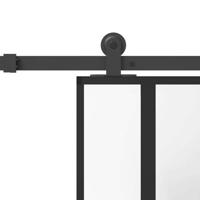 Schuifdeur met beslag 76x205 cm gehard glas en aluminium - thumbnail