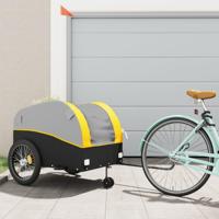 VidaXL Fietstrailer 45 kg ijzer zwart en geel - thumbnail