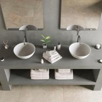 Opbouwwastafel Ideavit Solidthin 39x39x14.5 cm Solid Surface Mat Wit - thumbnail