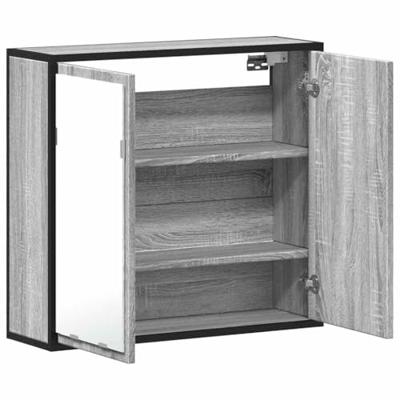 Badkamerspiegelkast 65x20x60 cm bewerkt hout grijs sonoma eiken