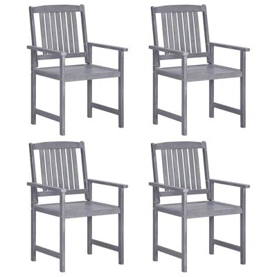 Tuinstoelen 4 st massief acaciahout grijs
