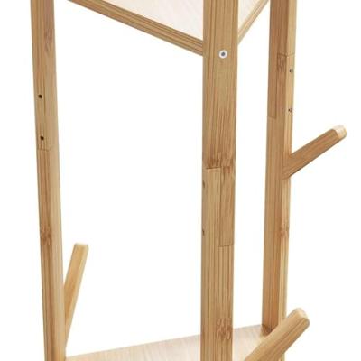 VidaXL Kapstok met haken en schappen 39x33x166 cm bamboe
