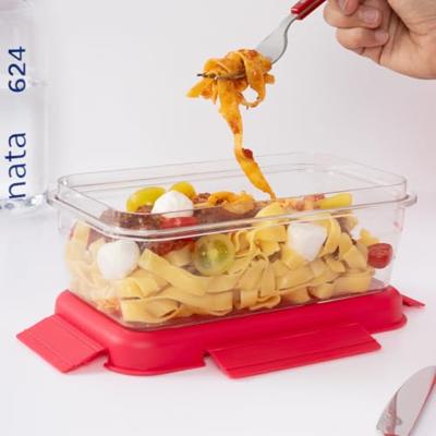 Hermetische Lunchtrommel Milan 1,2 L Roze Transparant Plastic Rechthoekig