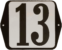 Huisnummer naambordje standaard 15x12 cm nummer 13 - Warentuin mix - thumbnail