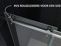 Pared cabine met 1 schuifdeur 1400 x 900 x 2000 x 8 mm nano helder glas/chroom - thumbnail