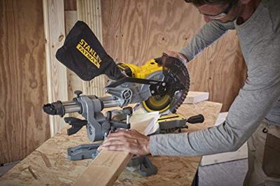Stanley fatmax v20 18v 4.0ah 190 mm afkort- en verstekzaag (geel/zwart, accu (18v, 4.0ah) en oplader (2a) inbegrepen)