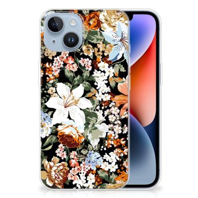 TPU Case voor Apple iPhone 14 Dark Flowers TPU Case voor Apple iPhone 14 Dark Flowers