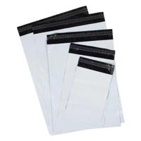 Coex verzendzakken wit/zwart 450 x 550 + 50 mm 65 micron - thumbnail