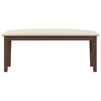 Bank 110 cm massief hout rubber bruin - thumbnail