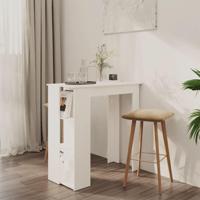 Bartafel met schap 102x50x103,5 cm bewerkt hout wit - thumbnail