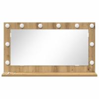VidaXL Schmink spiegel rechthoekig artisan eiken 80 x 45 x 18 cm - thumbnail