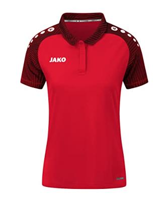 JAKO 6322D Polo Performance Dames - Rood/Zwart - 40