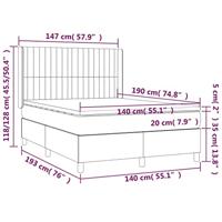 Boxspring met matras en LED fluweel roze 140x190 cm - thumbnail