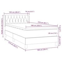 Boxspring met matras fluweel donkergrijs 100x210 cm - thumbnail