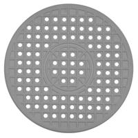 Dutch House Gootsteenmat Rond 32 cm Rubber/Grijs - thumbnail