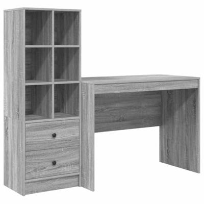 Bureau met lade 2 pcs Grijs Sonoma