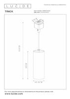 Lucide TRACK FLORIS Hanglamp - 1-fase Railsysteem / Railverlichting - 1xGU10 - Wit (Uitbreiding) - thumbnail