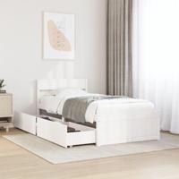 Bedframe zonder matras massief grenenhout wit 140x200 cm - thumbnail