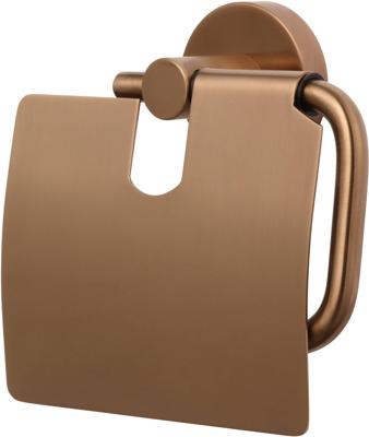 Saqu Eurotrend toiletrolhouder met klep geborsteld koper