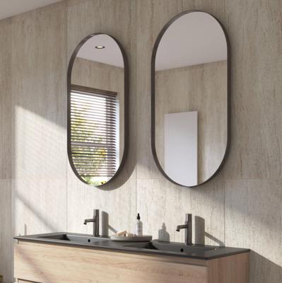 Ben Vita Spiegel 50x4x100 cm Geborsteld Metal Black Ben Vita Spiegel 50x4x100 cm Geborsteld Metal Black