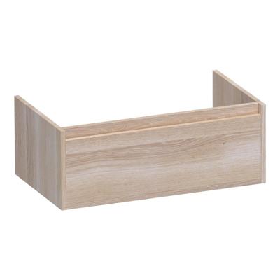 Brauer Hope - Onderkast - 80 cm - met 1 Softclose Lade Greeploos en 1 Sifon Uitsparing - Lamellen Eiken Wit