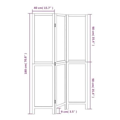 Kamerscherm met 3 panelen massief paulowniahout wit Kamerscherm met 3 panelen massief paulowniahout wit