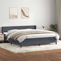 Boxspring met matras fluweel donkergrijs 180x210 cm - thumbnail