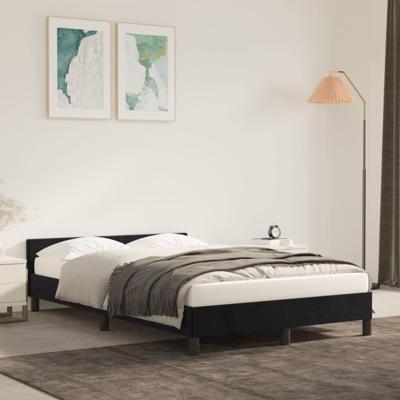 Bedframe met hoofdbord fluweel zwart 120x190 cm Bedframe met hoofdbord fluweel zwart 120x190 cm