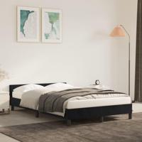 Bedframe met hoofdbord fluweel zwart 120x190 cm - thumbnail