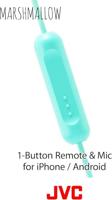 JVC HAFX38MA Marshmallow oortelefoon met microfoon en in-line afstandsbediening (blauw) - thumbnail