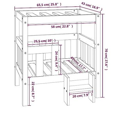 Hondenmand 65,5x43x70 cm massief grenenhout zwart