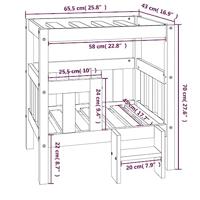Hondenmand 65,5x43x70 cm massief grenenhout zwart - thumbnail