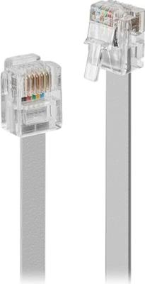 LINDY Telefoon (analoog) Aansluitkabel [1x RJ12-stekker 6p6c - 1x RJ12-stekker 6p6c] 2 m Grijs