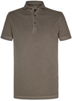 Profuomo Heren Polo Bruin Garment Dyed Slim Fit - thumbnail