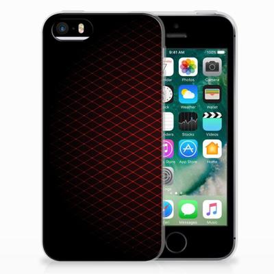 Apple iPhone SE | 5S | TPU bumper | Geruit Rood