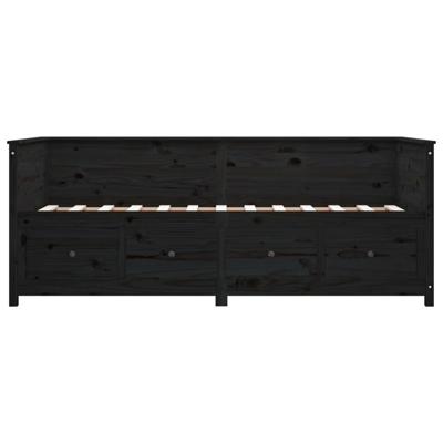 Slaapbank 75x190 cm massief grenenhout zwart Slaapbank 75x190 cm massief grenenhout zwart