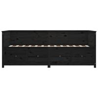 Slaapbank 75x190 cm massief grenenhout zwart - thumbnail