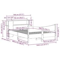 Bedframe zonder matras massief grenenhout 140x200 cm - thumbnail