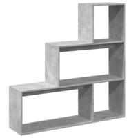 Kamerscherm / boekenkast 3-laags 123x29x123 cm hout betongrijs - thumbnail