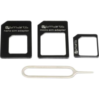 4Smarts SIM-adapter Incl. SIM-naald Aangepast naar: Micro SIM, Nano SIM, Standaard SIM