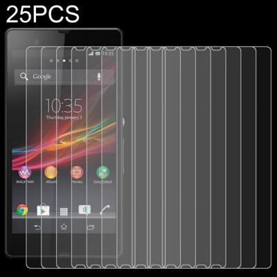 25 stuks voor Sony Xperia Z/L36h 0.26 mm 9H oppervlakte hardheid 2.5 D gehard glas film